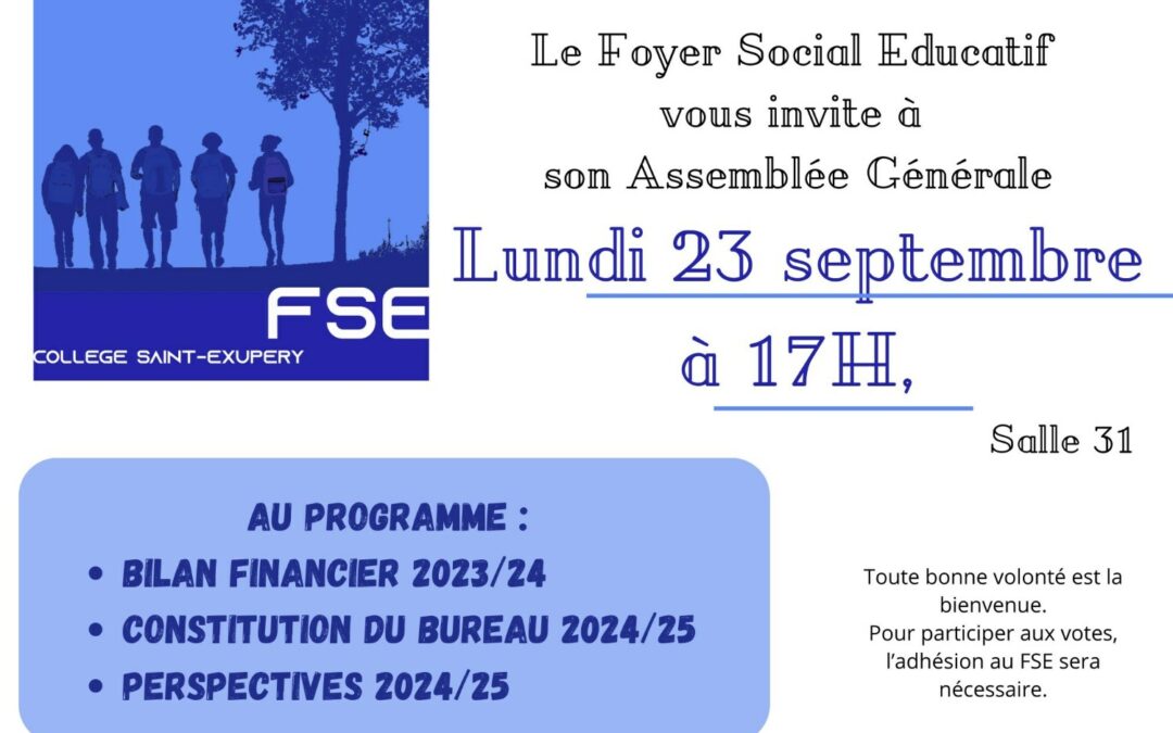 Invitation Assemblée générale du FSE